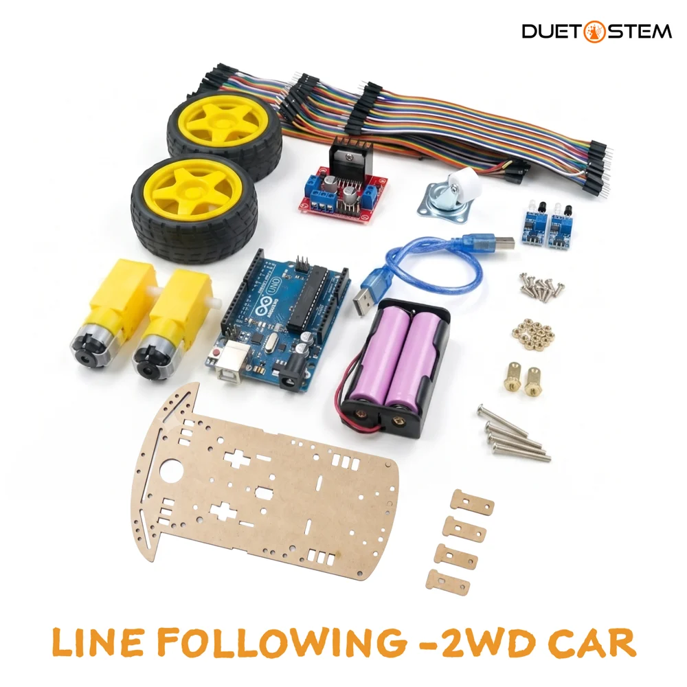 2WD IR Line Following Robot Car Kit with Arduino UNO for STEM Labs